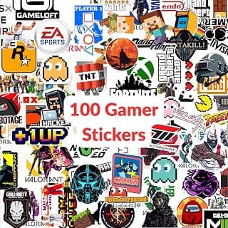 11 Strokes Set of 100 Gaming Stickers – Coolest Laptop stickersfor Boys, stickersfor Mobile Back Cover, GamingPosters, GamingRoom Decor, Gamingsticker, GamingVinyl Stickers for Walls.